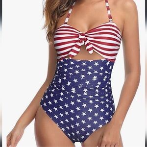 Patriotic American Flag One Piece Swimsuit New 4th of July Swimsuit Memorial Day